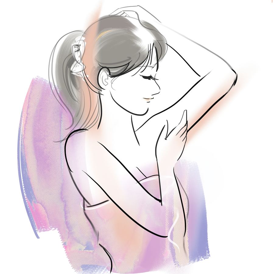 Illustration einer Frau mit gepflegter Haut